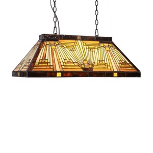 Chloe Lighting Innes Mission 3 Light Blackish Bronze Island Pendant 28" Wide - 1 of 4