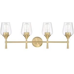 Sunset Lighting Four Light Stella Vanity , Clear Glass, Champagne Gold Finish - 1 of 4