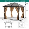 Gazebo, Hardtop Outdoor Canopy Aluminum Frame Permanent Gazebo with Netting and Curtains, for Patio, Lawn, Backyard, Deck - 3 of 4