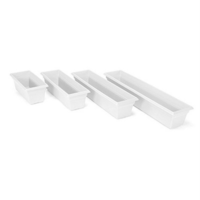 White 18-Inch Matte Finish Plastic Flower Box Planter