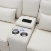 MYINDA Upholstered Sofa with 2 Cupholders and USB Ports, Modern 4-Seat Couches for Living Room, Beige - 3 of 4