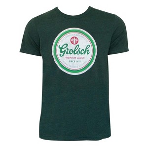 Mens Grolsch Beer Cap Logo Green Tee Shirt - 1 of 2