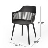 Set of 2 Dahlia Dining Chair, Black-Christopher Knight Home - 4 of 4