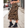 INSPIRE CHIC Floral Print Elastic High Waist Flowy Fishtail Mid Skirt - 4 of 4