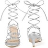 BLISSFUL STEP Women's Knot Decor Lace Up Strappy Heeled Sandals - 2 of 3