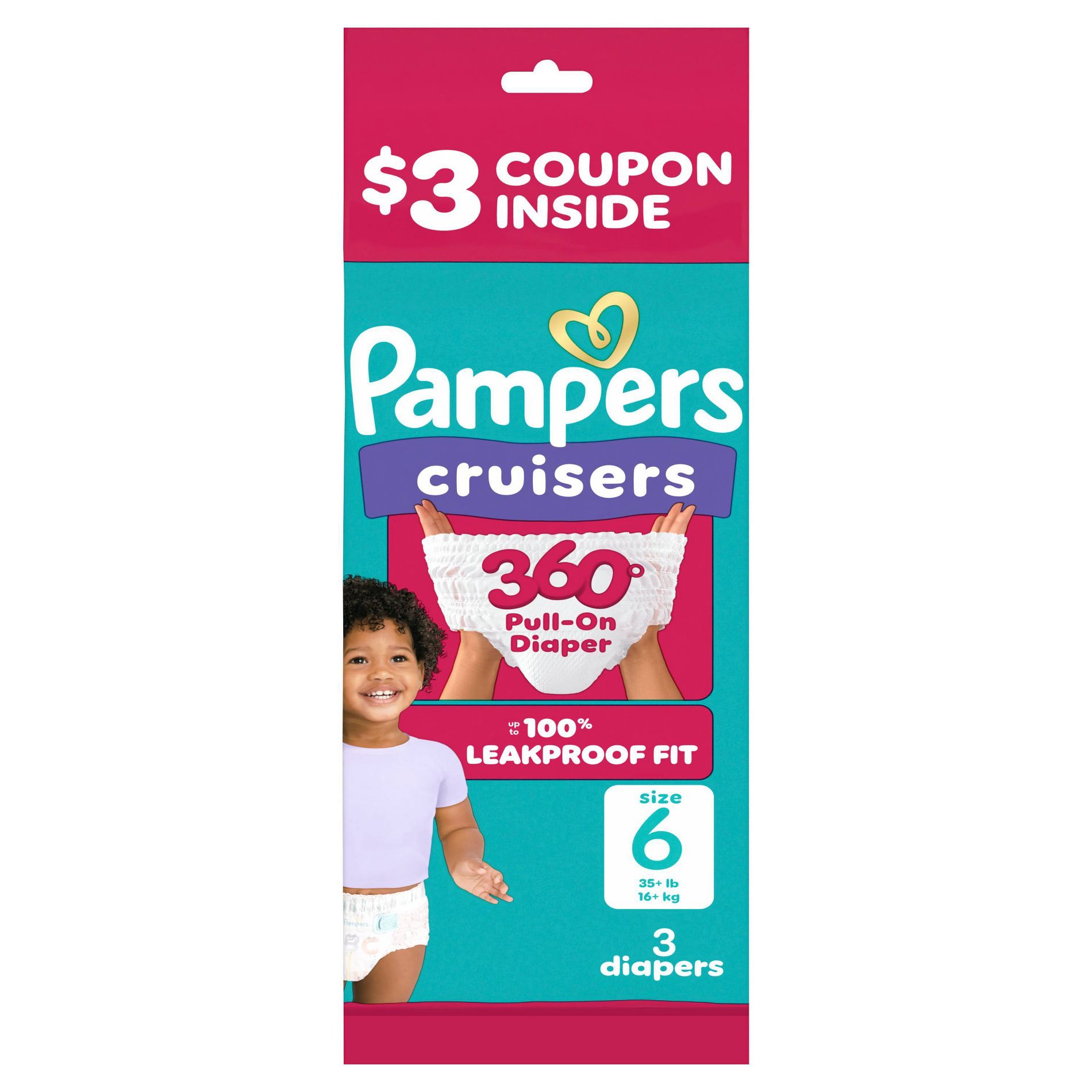 Pampers Cruisers 360 Diapers Trial Pack - Size 6 - 3ct