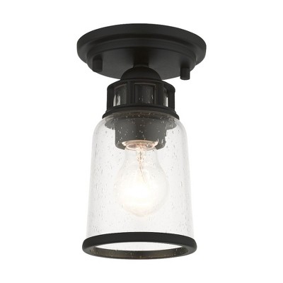 Livex Lighting Lawrenceville 1 - Light Flush Mount in  Black