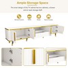 78.8" Minimalism TV Stand with Open Storage Shelf, Sideboard with Cabinets and Unique Golden Iron Legs for Living Room or Entryway - 4 of 4