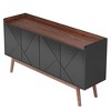 Resenkos Sideboard Buffet, Kitchen Storage Cabinet,55" Sideboard Buffet, Wood Credenza Kitchen Buffet Cabinet with Doors,Black - 3 of 4