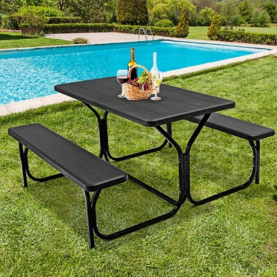 Costway 6ft Picnic Table Bench Set Outdoor Hdpe Heavy-duty Table For 6-8  Person Grey : Target