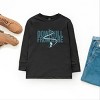 Downhill From Here Skiing - Youth Long Sleeve Graphic T-Shirt - 2 of 4