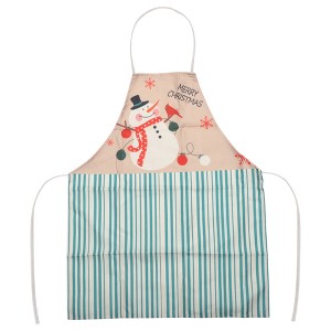 Unique Bargains Christmas Aprons Christmas Celebration in English Santa Claus Linen 21.65"x26.77" 1 Pcs - 1 of 4