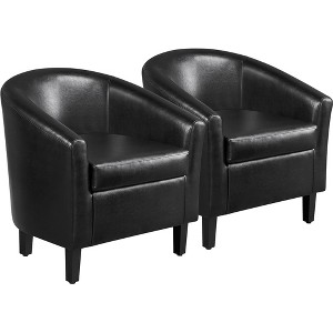 Yaheetech Set of 2 Faux Leather Club Chair, Contemporary Style for Living Room, Bedroom, Reception Room - 1 of 4