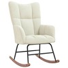 vidaXL Rocking Chair Cream White Velvet - 2 of 4