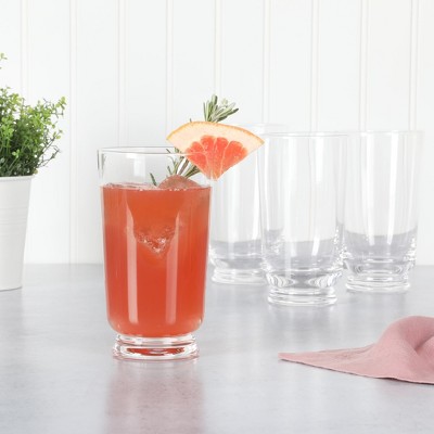 Clear 18 Oz Handmade Glass Tumbler Set of Four