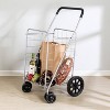 Honey-Can-Do 4 Wheel Folding Utility Cart: Silver Steel Grocery & Shopping Cart with Universal Storage - image 2 of 3