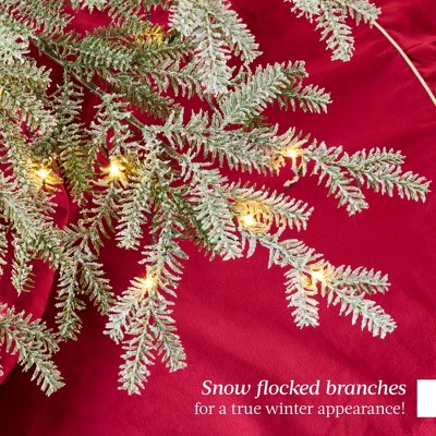 6ft Pre-Lit Flocked Sparse Christmas Tree with Multicolor LEDs