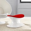 HomeRoots 21" Red and White Wool And Fiberglass Contempo Footstool Ottoman - 2 of 3