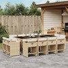 vidaXL Patio Dining Set - 13 Piece Outdoor Garden Furniture - Poly Rattan - Cushions Included - Beige - Tempered Glass Tabletop - Compact Storage - 2 of 4