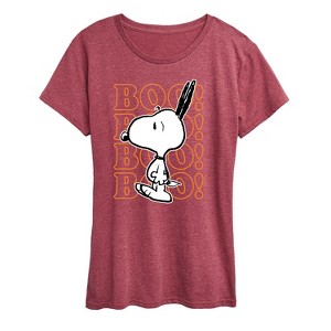 Women's - Peanuts - Boo Snoopy Scared Short Sleeve Graphic T-Shirt - 1 of 4