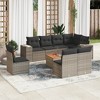 vidaXL Patio Sofa Set with Cushions Outdoor Furniture 9 Piece Poly Rattan - Gray - 2 of 4