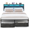 Aheaplus Platform Bed with Hidden Drawers, Storage Headboard, LED Light, and Charge Station - 2 of 4