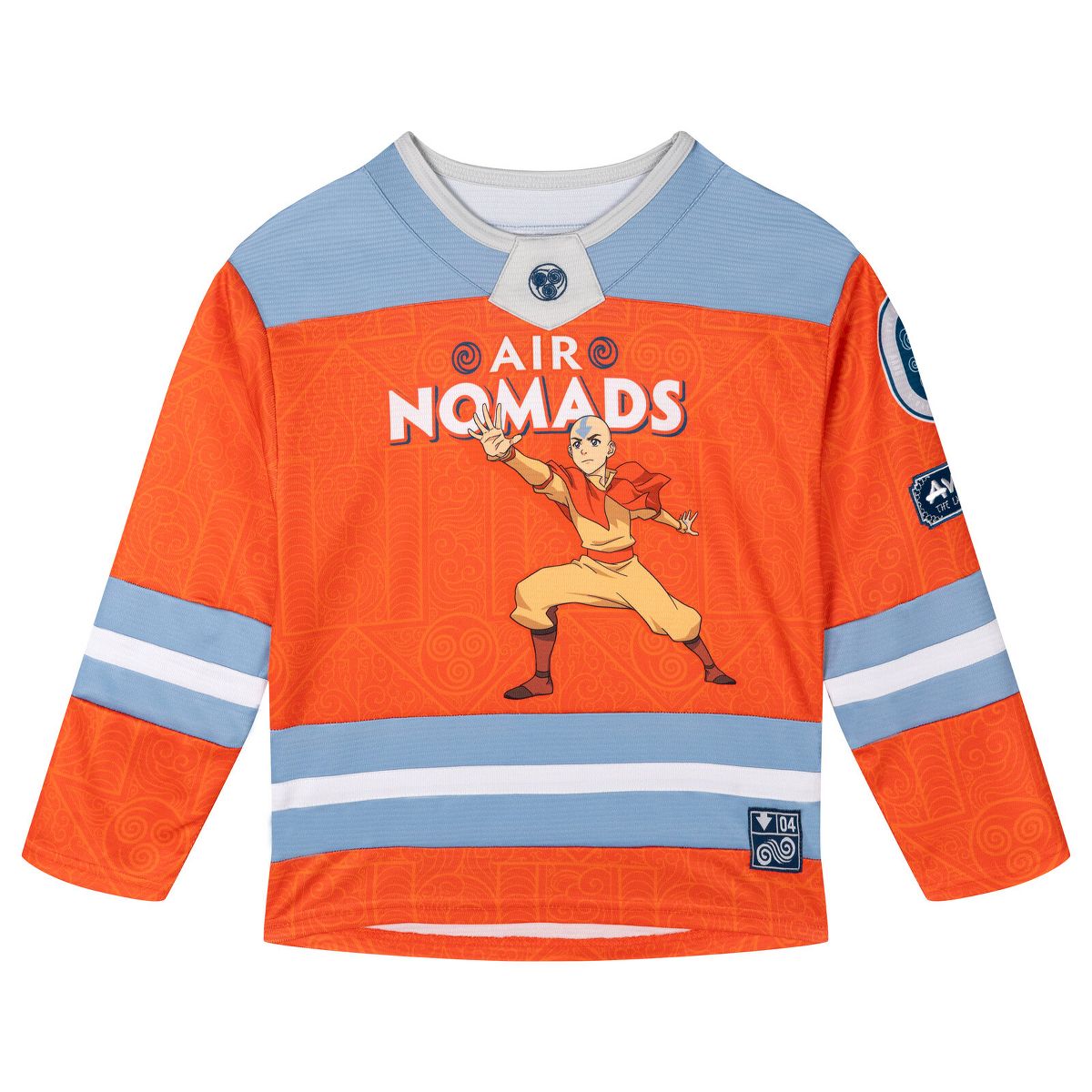 Avatar The Last Airbender Aang Mesh Hockey Jersey Long Sleeve T-Shirt Toddler