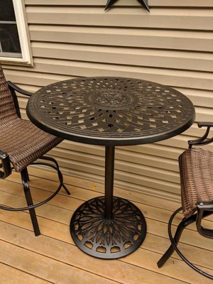 Arlana Round Cast Aluminum Bar Table - Shiny Copper - Christopher ...