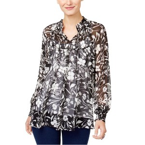 Style & Co. Womens Floral Knit Blouse - 1 of 1