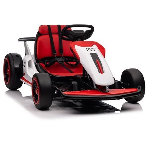 Kids Go Kart, Ride On Drift Kart with Dual 200W Motors, 24V Battery Powered Electric Drift Car, Outdoor 2-Speed Ride On Racing Toy - 1 of 4