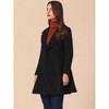 Allegra K Women's Elegant Notched Collar Single Belted Winter Long Coat - 4 of 4