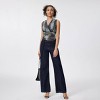 Women's V Neck Sleeveless Printed Vest - A New Day™ Dark Gray - 2 of 4