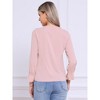 INSPIRE CHIC Women's Office Work Ruffle V Neck Long Sleeve Chiffon Peasant Blouse - 4 of 4