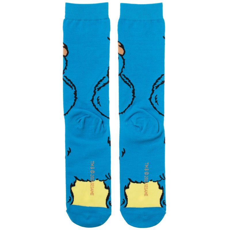 Sesame Street Cookie Monster 360-Degree Graphic Print Crew Socks for Men, 3 of 4