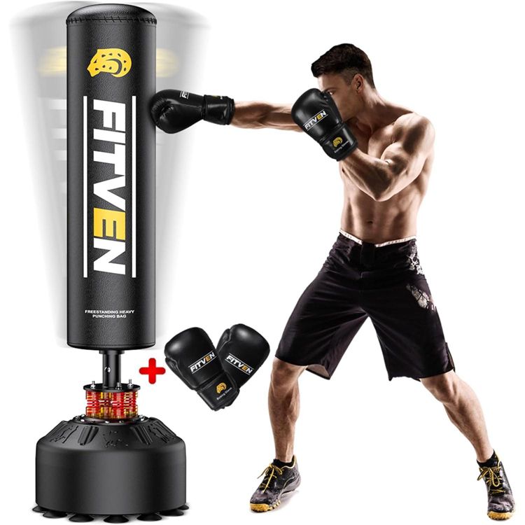 FITVEN Freestanding Punching Bag with Boxing Gloves Heavy Boxing Bag with Suction Cup Base - Men Stand Kickboxing Bag, 1 of 6