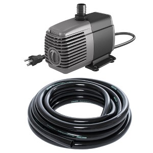 Active Aqua AAPW1000 1000 GPH Submersible Pond Water Pump for Hydroponic System and 0.75-Inch ID Black 25-Foot Vinyl Irrigation Tubing - 1 of 4