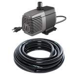 Active Aqua AAPW1000 1000 GPH Submersible Pond Water Pump for Hydroponic System and 0.75-Inch ID Black 25-Foot Vinyl Irrigation Tubing