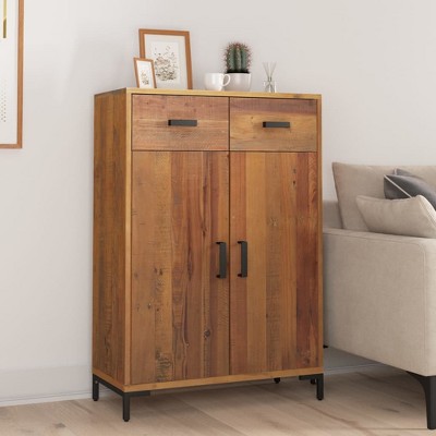 vidaXL Shoe Rack 29.5 in.x15.7 in.x43.3 in. Solid Wood Pine