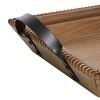 Olivia & May Set of 3 Wood Tray with Beaded Border and Metal Handles Black/Brown: Nautical Coastal Decor, Decorative Platters - 3 of 4