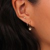 3 Pairs Small Gold Hoop Earring, 14K Gold Plated Earring Stacks Butterfly Heart Star Moon Bow Four Leaf Rhombus Round CZ Pearl - 3 of 4
