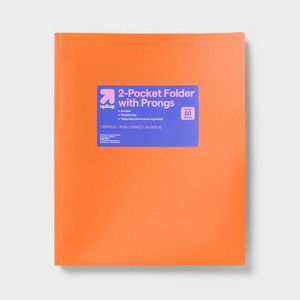 2 Pocket Plastic Folder with Prongs - up&up™ - 1 of 4