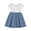 Hope & Henry Girls' Short Sleeve Lightweight Knit Skater Dress, Infant - 3 of 4