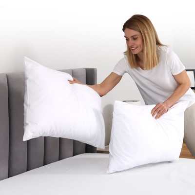 White Hypoallergenic Hollow Fiber Standard Size Pillows - Set of 2