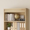 71" Tall Bookcase w/Display Rack & Fluted Design, 5 Tier Farmhouse Bookshelf with Wood Base - 4 of 4