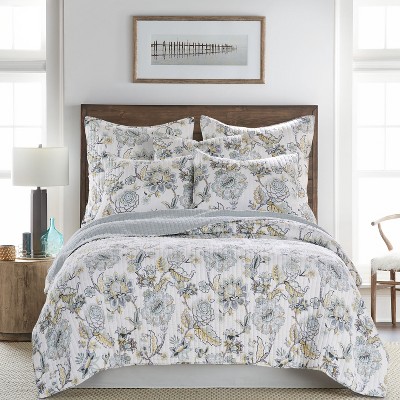 Ophelia Spa Floral Cotton Twin Reversible Quilt Set