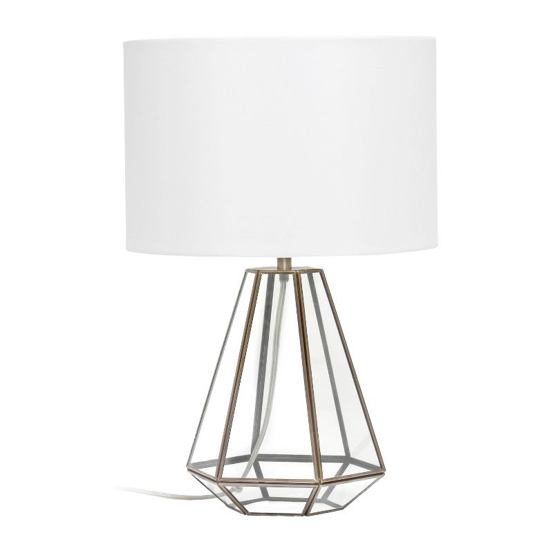 Glass and Brass Pyramid Table Lamp - Elegant Designs, 1 of 10