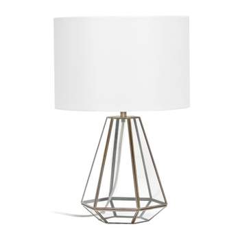 Glass and Brass Pyramid Table Lamp - Elegant Designs