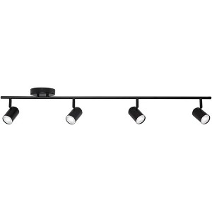 Pro Track Vester 4-Light Heads LED Wall or Ceiling Track Fixture GU10 Dimmable Flexible Directional Black Modern Kitchen Bathroom Dining Room 40" Wide - 1 of 4