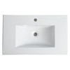 Vynxaria 29.9"D x 18.3"W Gloss White Ceramic Bathroom Sink Vanity Top Basin Only - 4 of 4