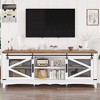 TV Stand Rattan Entertainment Center for 65 Inch TV Modern TV Console Table White Low TV Stand with Storage,Doors and Shelves,TV Console Media Cabinet - 3 of 4